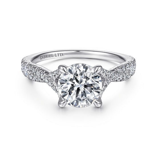 Gabriel - 18K White Gold Round Diamond Engagement Ring