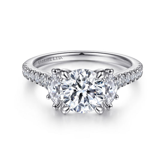 Gabriel - 18K White Gold Round Diamond Engagement Ring