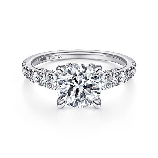 Gabriel - 18K White Gold Round Diamond Engagement Ring