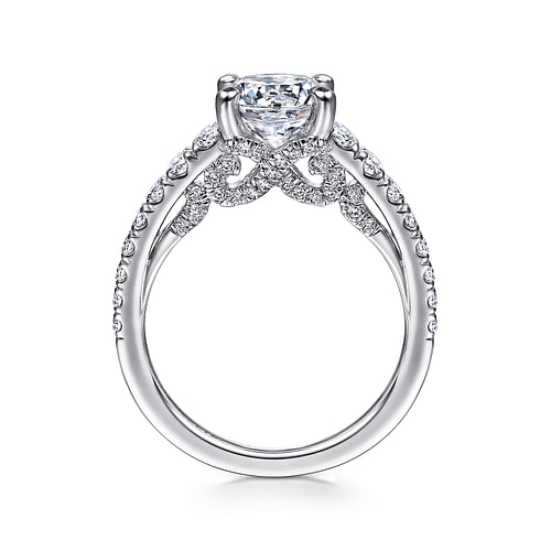 18K White Gold Round Diamond Engagement Ring