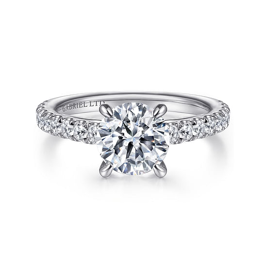 Gabriel - 18K White Gold Round Diamond Engagement Ring