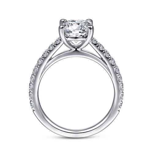 18K White Gold Round Diamond Engagement Ring