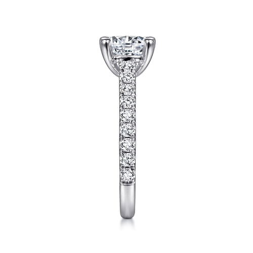 18K White Gold Round Diamond Engagement Ring