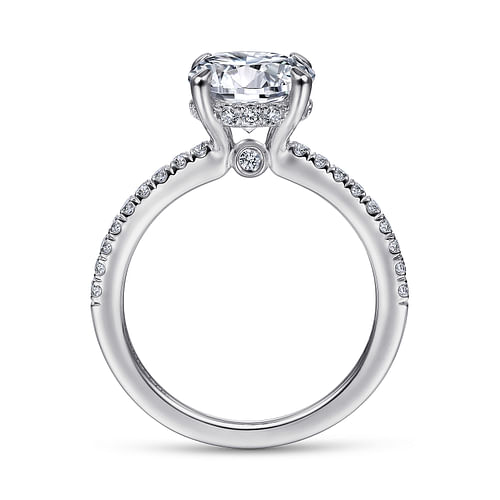 18K White Gold Round Diamond Engagement Ring