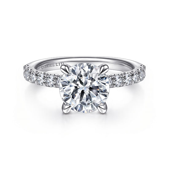 Gabriel - 18K White Gold Round Diamond Engagement Ring