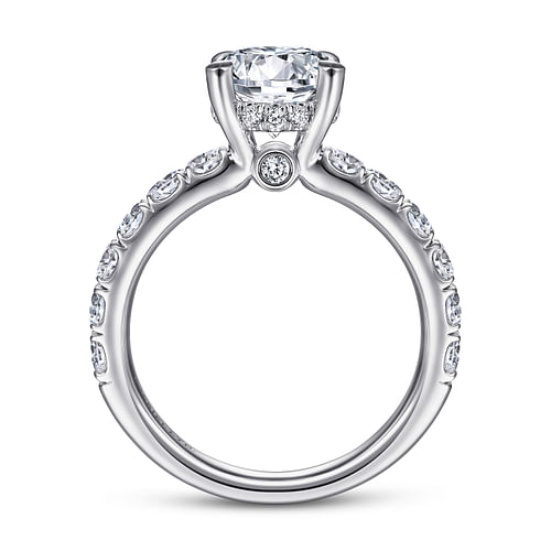 18K White Gold Round Diamond Engagement Ring