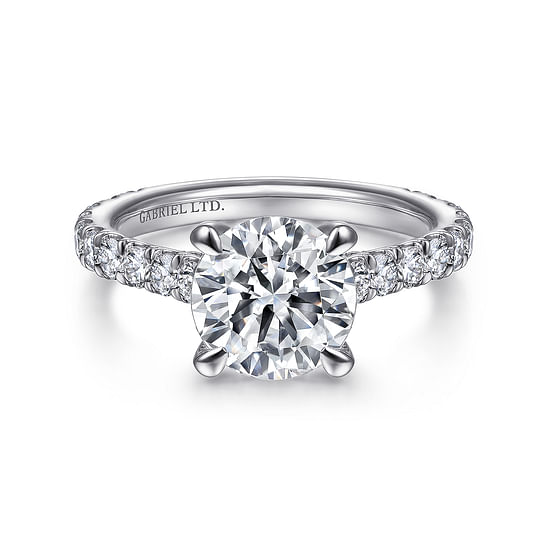 Gabriel - 18K White Gold Round Diamond Engagement Ring