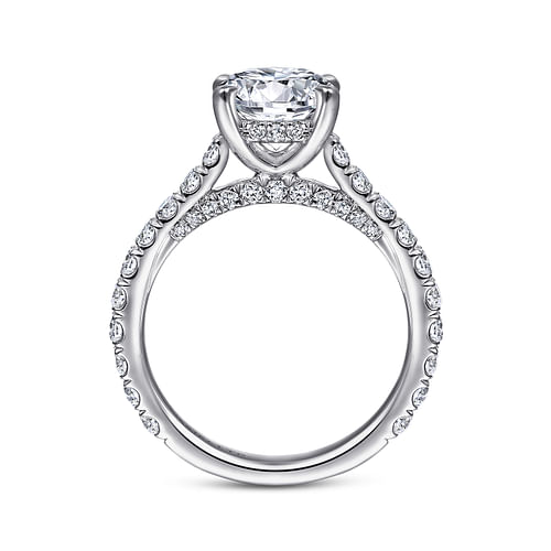 18K White Gold Round Diamond Engagement Ring