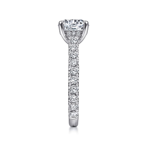 18K White Gold Round Diamond Engagement Ring