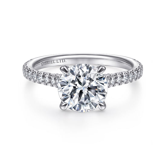 Gabriel - 18K White Gold Round Diamond Engagement Ring