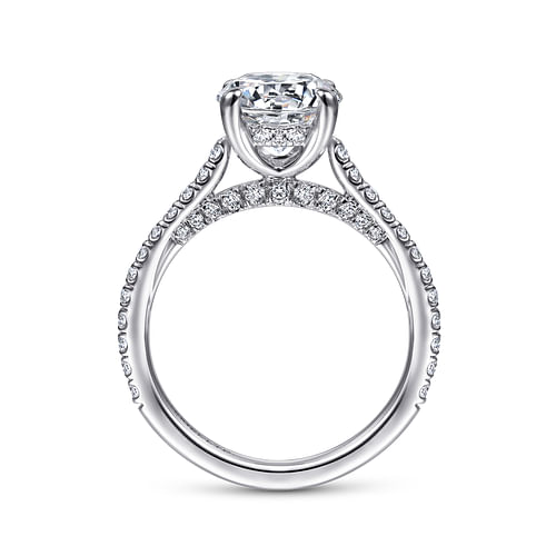 18K White Gold Round Diamond Engagement Ring