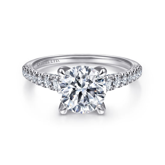 Gabriel - 18K White Gold Round Diamond Engagement Ring