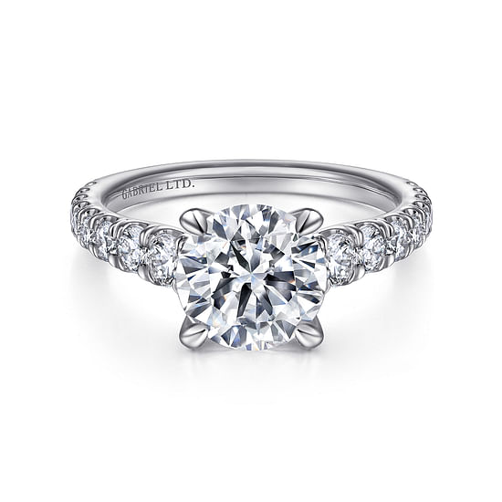 Gabriel - 18K White Gold Round Diamond Engagement Ring