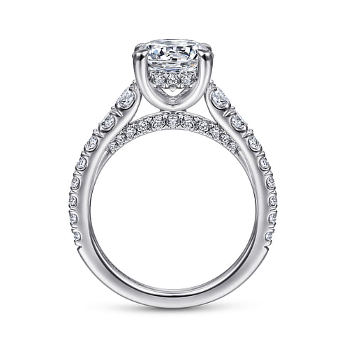 18K White Gold Round Diamond Engagement Ring