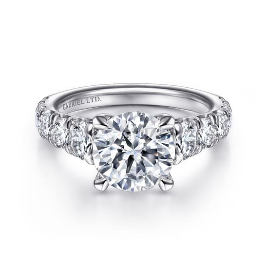 Gabriel - 18K White Gold Round Diamond Engagement Ring