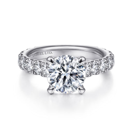 Gabriel - 18K White Gold Round Diamond Engagement Ring
