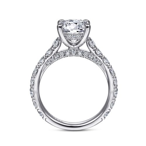 18K White Gold Round Diamond Engagement Ring