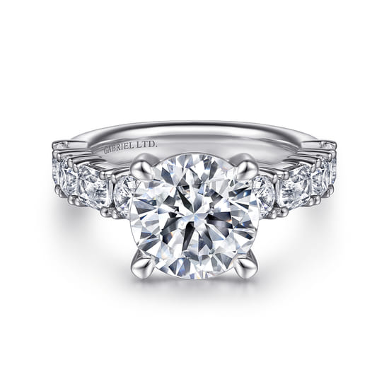 Gabriel - 18K White Gold Round Diamond Engagement Ring