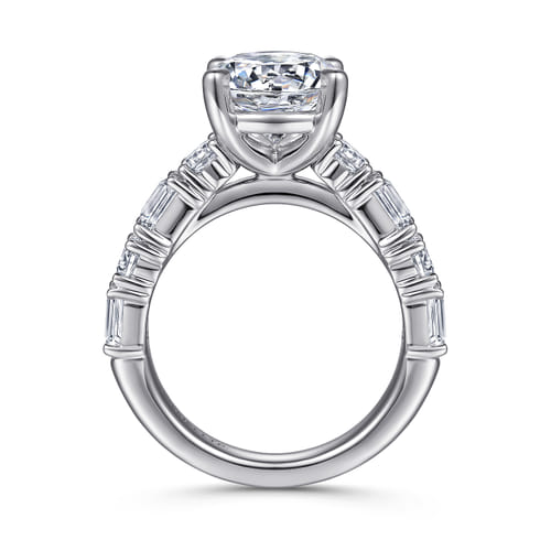 18K White Gold Round Diamond Engagement Ring