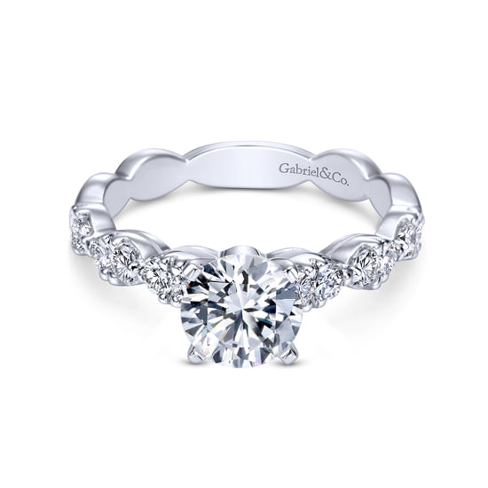 Gabriel - 18K White Gold Round Diamond Engagement Ring