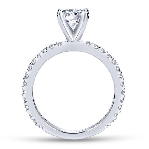 18K White Gold Round Diamond Engagement Ring