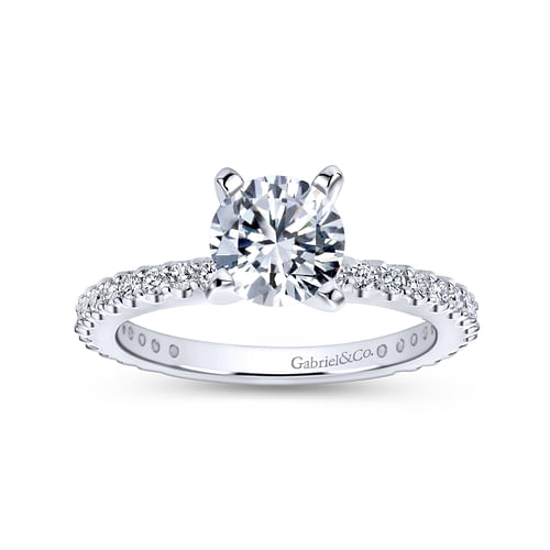 18K White Gold Round Diamond Engagement Ring