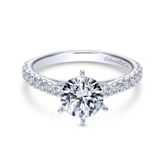 Gabriel - 18K White Gold Round Diamond Engagement Ring