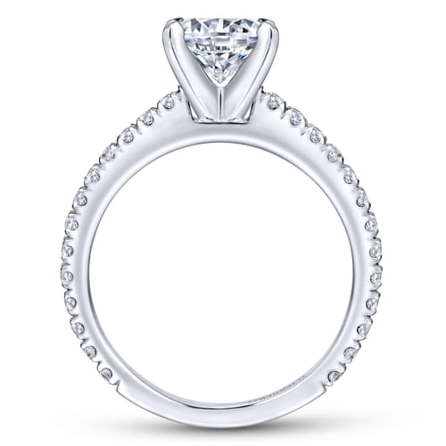 18K White Gold Round Diamond Engagement Ring
