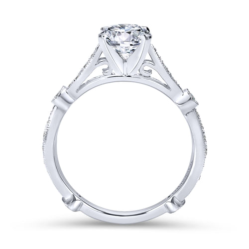 18K White Gold Round Diamond Engagement Ring