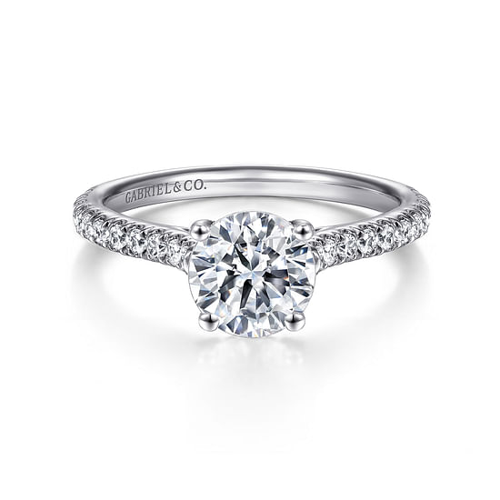 Gabriel - 18K White Gold Round Diamond Engagement Ring