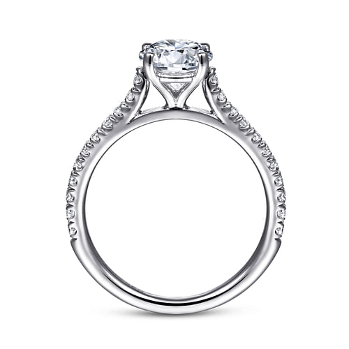 18K White Gold Round Diamond Engagement Ring