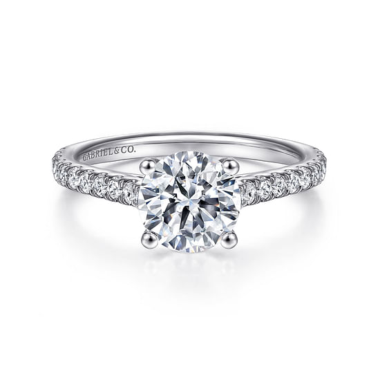 Gabriel - 18K White Gold Round Diamond Engagement Ring