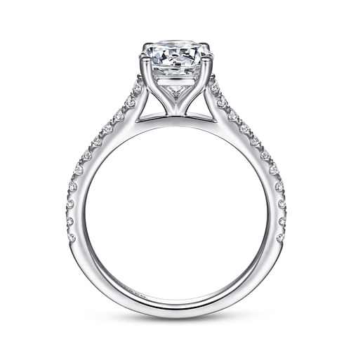 18K White Gold Round Diamond Engagement Ring