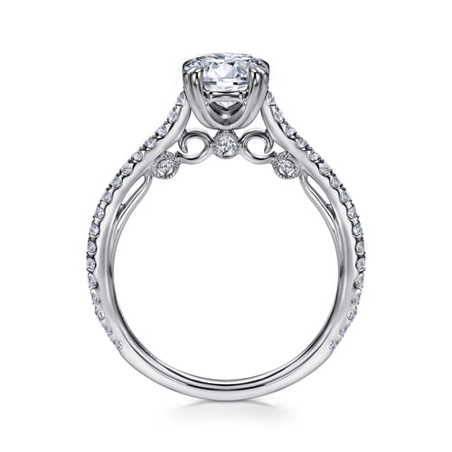 18K White Gold Round Diamond Engagement Ring
