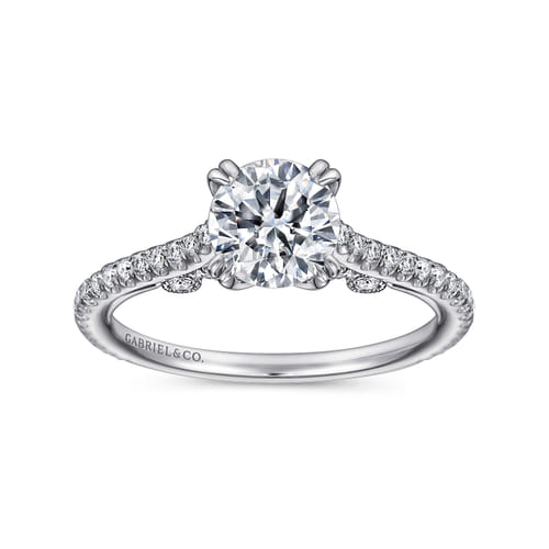 18K White Gold Round Diamond Engagement Ring