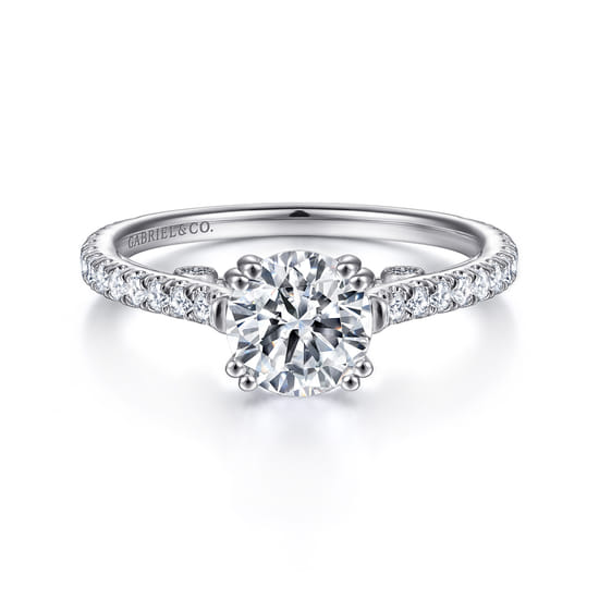 Gabriel - 18K White Gold Round Diamond Engagement Ring