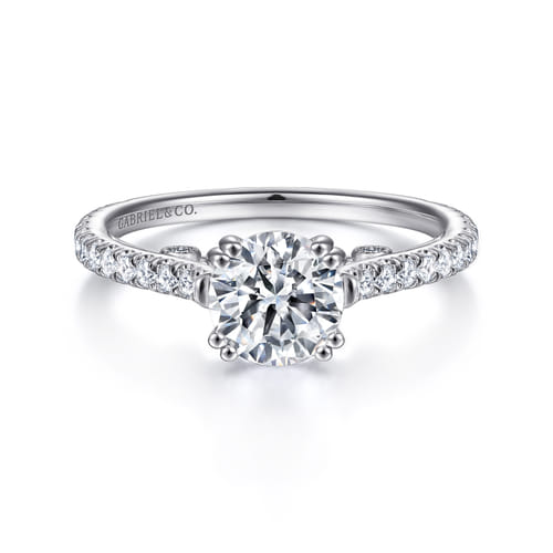 18K White Gold Round Diamond Engagement Ring 18K White Gold Round Diamond Engagement Ring