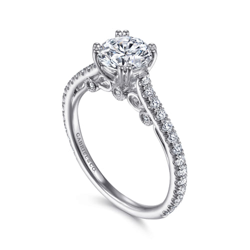 18K White Gold Round Diamond Engagement Ring 18K White Gold Round Diamond Engagement Ring