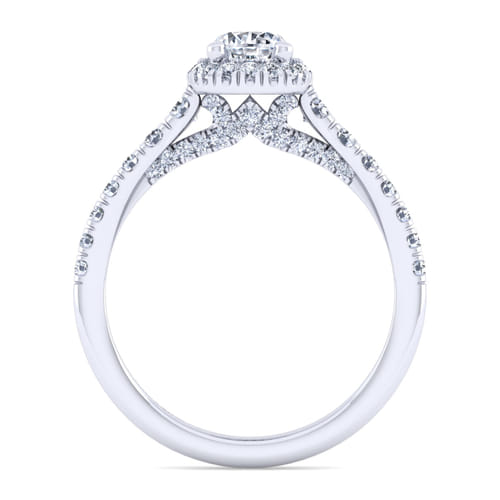 18K White Gold Round Halo Diamond Engagement Ring 18K White Gold Round Halo Diamond Engagement Ring