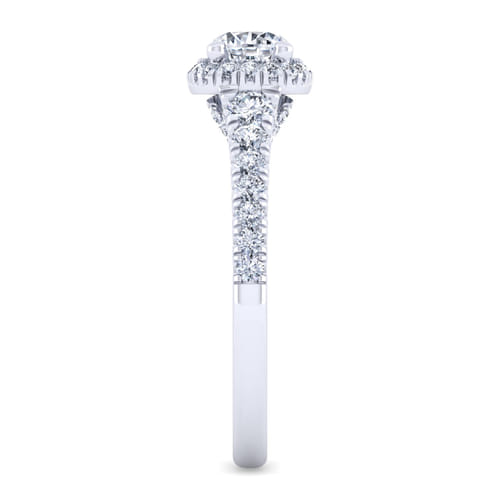 18K White Gold Round Halo Diamond Engagement Ring 18K White Gold Round Halo Diamond Engagement Ring