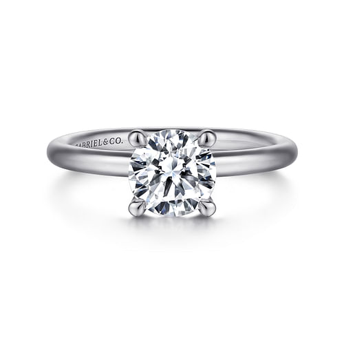 18K White Gold Round Solitaire Engagement Ring