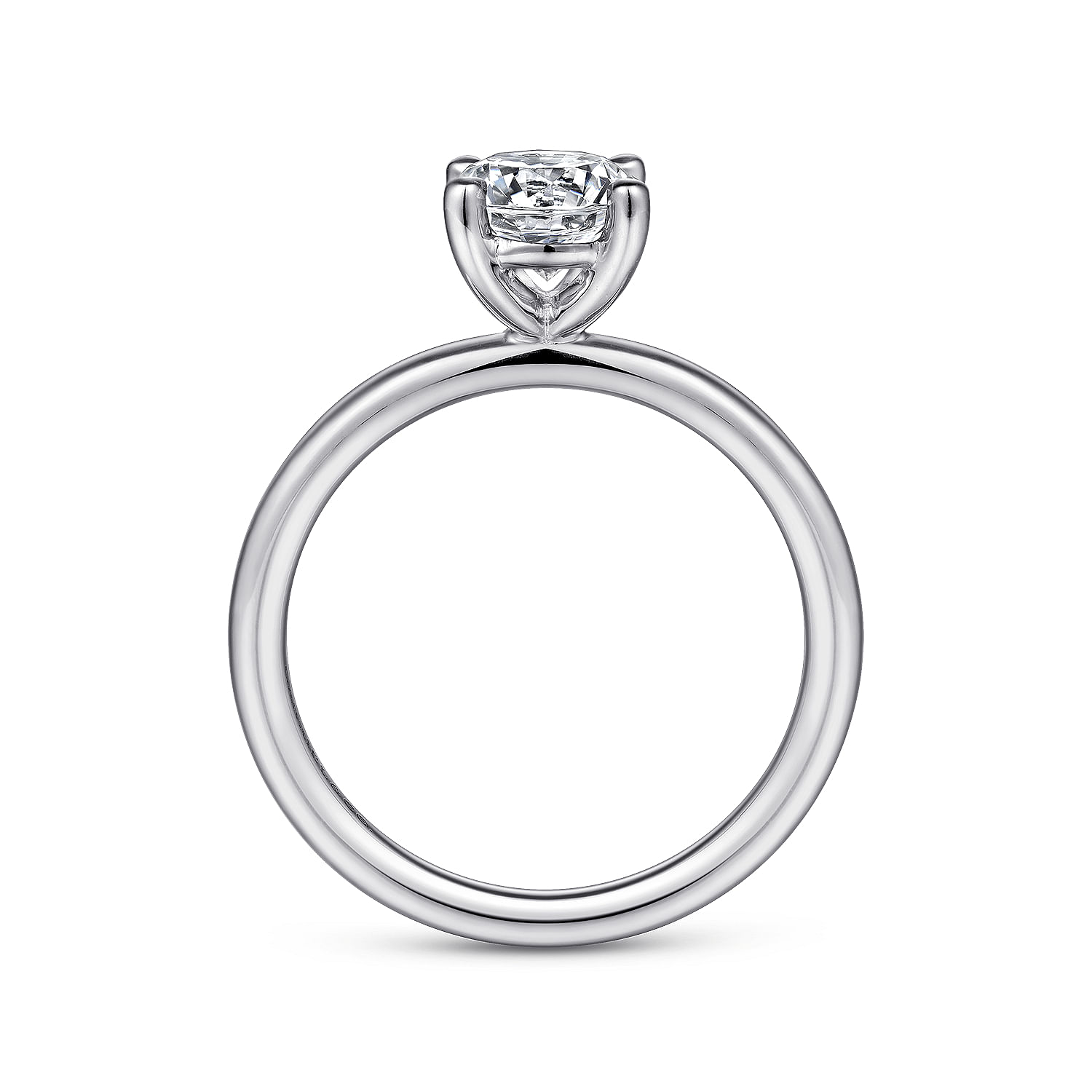 18K White Gold Round Solitaire Engagement Ring