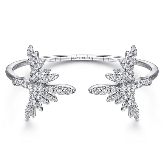 Gabriel - 18K White Gold Split Diamond Pavé Fan Bracelet