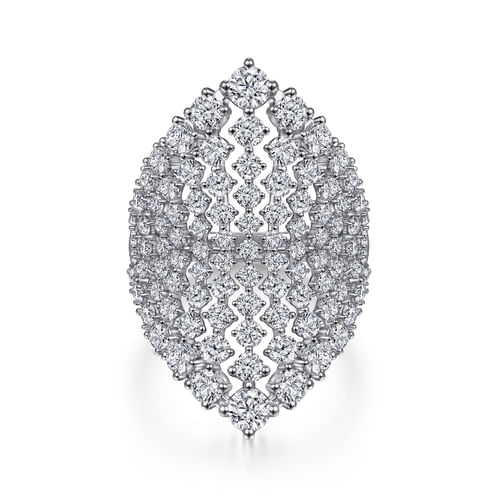 18K White Gold Statement Diamond  Ring