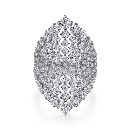 Gabriel - 18K White Gold Statement Diamond  Ring