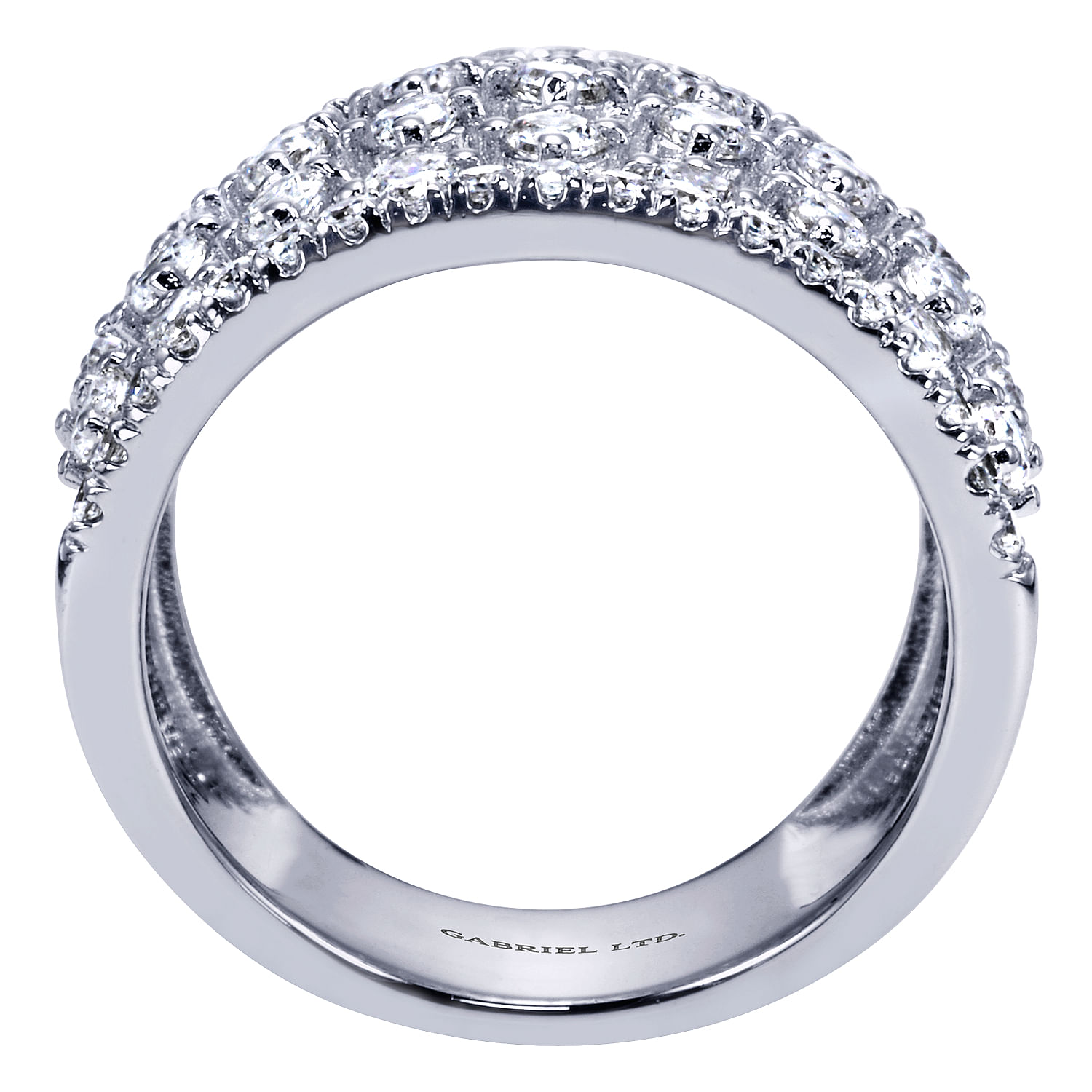 18K White Gold Wide Diamond Ring