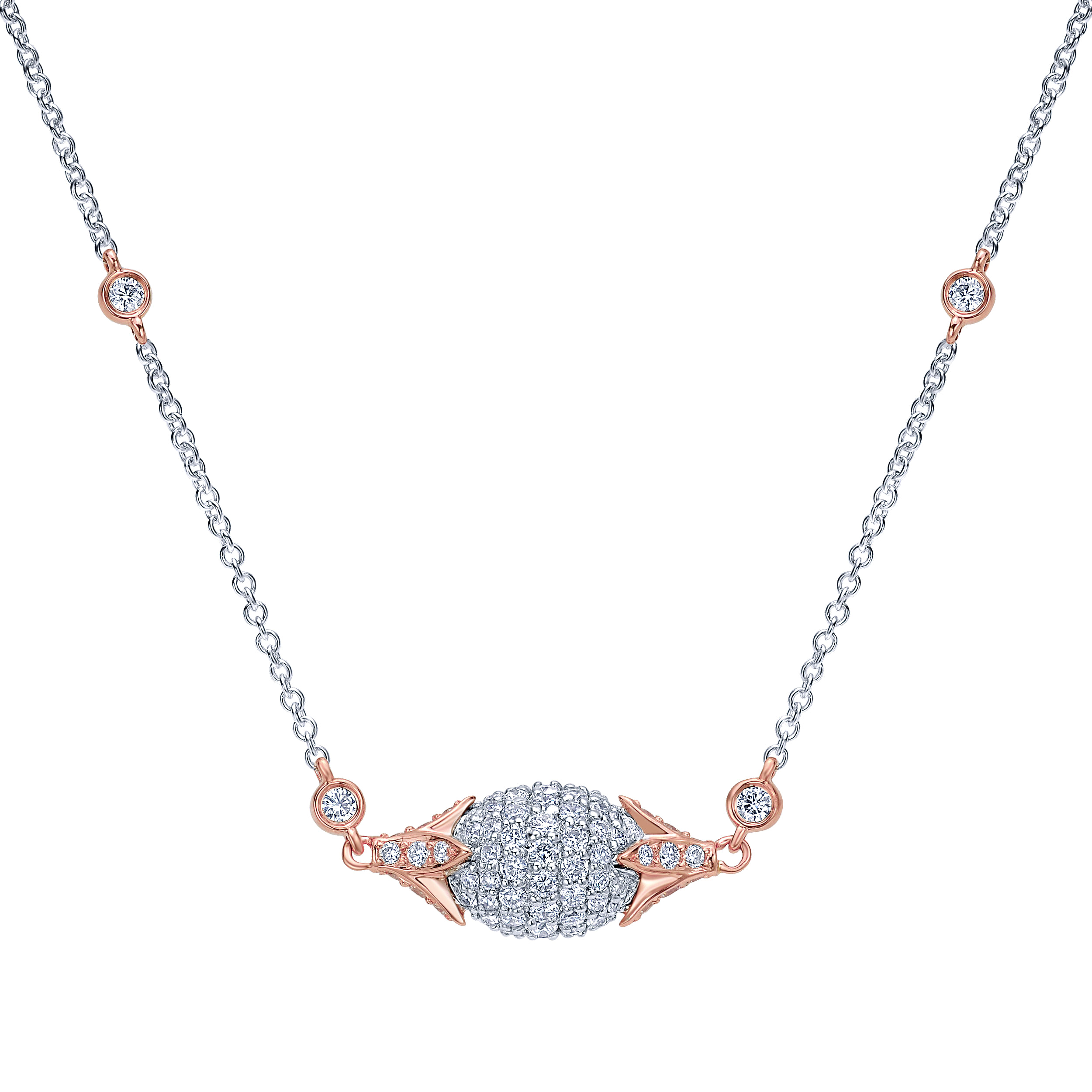 18K White-Rose Gold  Diamond Necklace