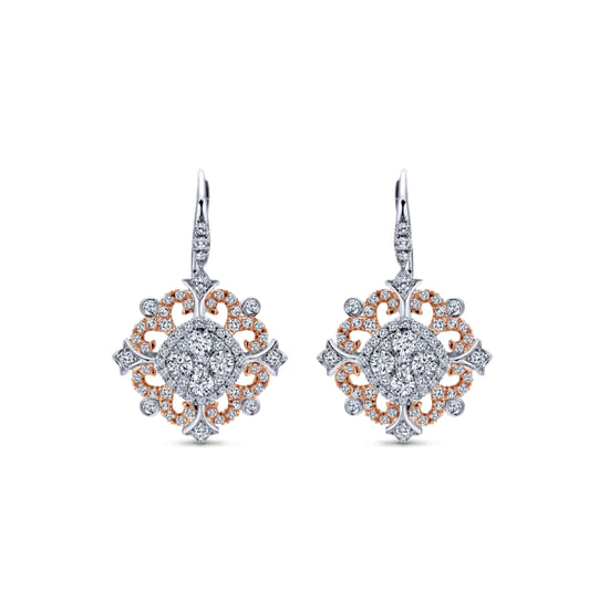 Gabriel - 18K White-Rose Gold Diamond Earrings