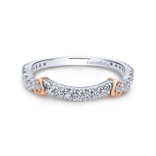 18K White-Rose Gold Matching Wedding Band