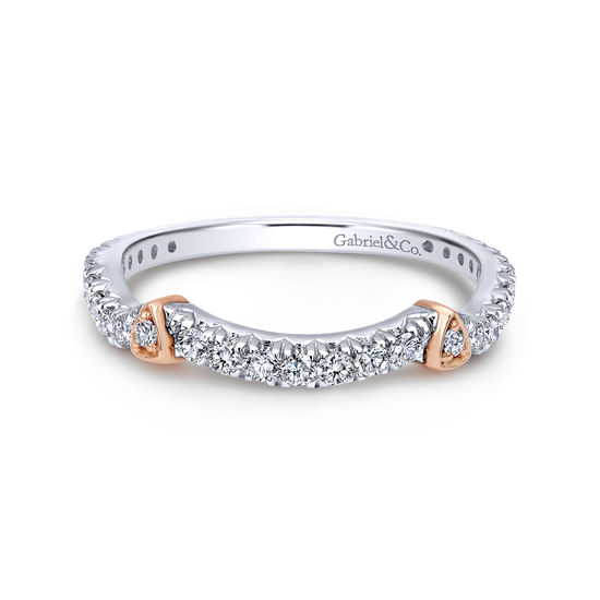 Gabriel - 18K White-Rose Gold Matching Wedding Band